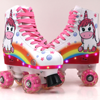 Patins à roulettes à LED Jun Ran JR-875E à quatre roues, 54*32mm, pour l'extérieur, de haute qualité, pour enfants, roulements ABEC-7, matériau PU