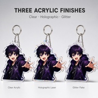 Porte-clés en acrylique Fille Anime Léger Durable Transparent Acrylique Découpé sur Mesure Chaîne Serpent Vente Directe Usine OEM