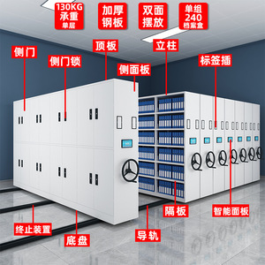 Estantería Móvil de 6 Niveles para Almacenamiento de Archivos, Gabinete de Oficina con Cerradura Eléctrica - Product Image 2