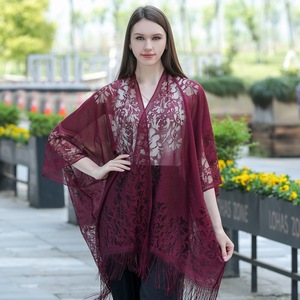 Ins poncho avvolgenti <span class=keywords><strong>da</strong></span> spiaggia per donne eleganti scialli con nappe mantelle Oversize Pashmina sottile - Product Image 6