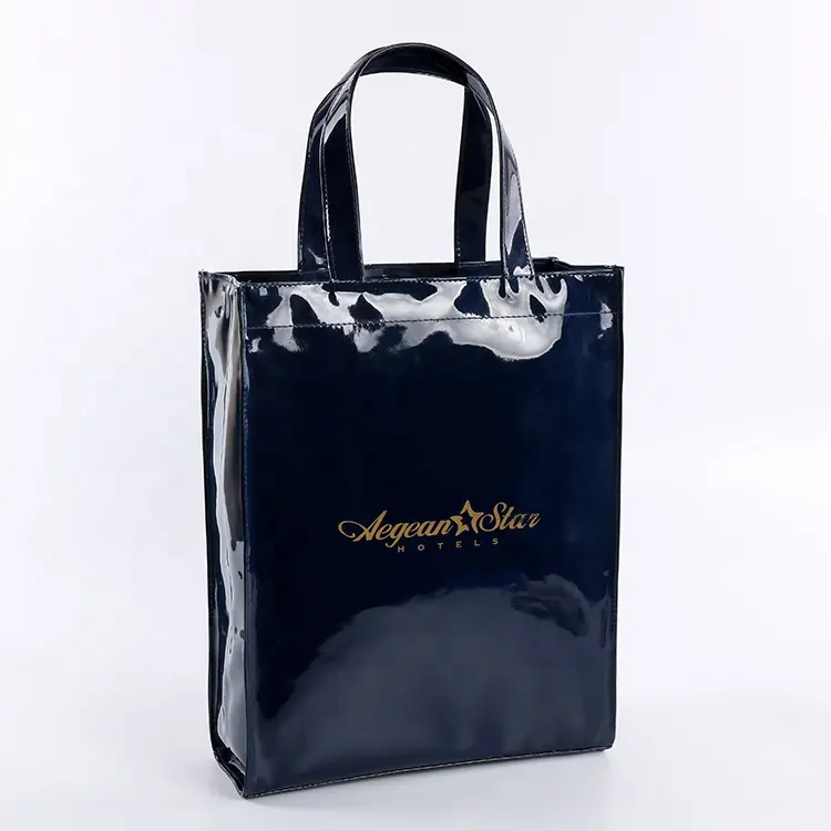 Borsa tote in PVC con logo personalizzato in vinile lucido con specchio in PVC lucido