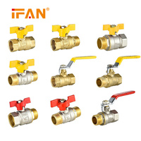Vanne à gaz haute pression IFAN Vanne à boisseau sphérique en laiton de 1/2 pouces Vanne à boisseau sphérique à gaz en laiton forgé