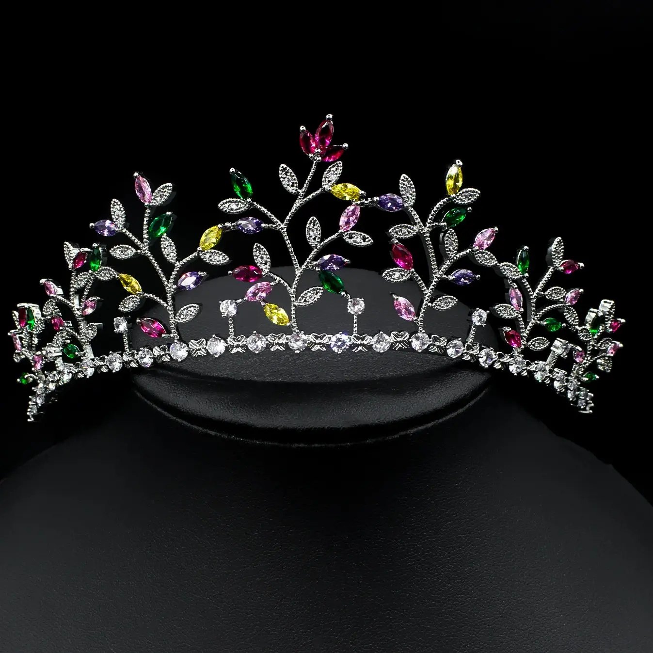 Baroque Wedding Tiaras And Royal Crowns Zircon Bridal Hair Jewelry Headpieces white Micro Embed Zircon Crown