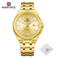 Montre-bracelet carrée NAVIFORCE 9226 pour homme, en acier inoxydable, à quartz, lumineuse, étanche, de luxe, avec bracelet en cuir, tendance
