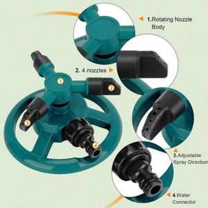 Aspersor Rotatorio de 360 Grados con Base de 3 Brazos, Dirección de Rociado Ajustable, Conector Rápido de 1/2'', Aspersor para Jardín, Patio y Césped - Product Image 4