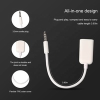 Adaptateur USB femelle vers 3.5mm mâle pour voiture Cordon audio 3.5mm mâle Prise audio auxiliaire vers USB 2.0 femelle Câble USB