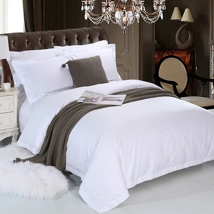 Роскошный комплект постельного белья SANHOO из 400 натурального египетского хлопка, однотонное белое постельное белье для отеля, размер XL