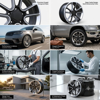 Nouvelles jantes monobloc forgées RimPower Custom 6061-T6, 16-19 pouces, gris foncé, alliage d'aluminium, 25 mm ET, design concave, ajustement universel
