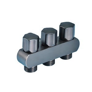 Raccord d'angle trois voies G1/2 en laiton bruni, antirouille, à une entrée et trois sorties, pour machine à laver - Vente en gros - Product Image 1