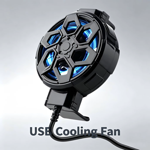 Ventilador enfriador de teléfono USB con clip y luz RGB, radiador portátil de bajo ruido para teléfono móvil, para juegos y transmisión en vivo - Product Image 5