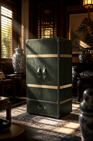 Ameublement complet sur mesure et armoire à vin mobile en cuir véritable sur mesure