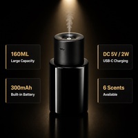 Diffuseur d'arômes pour voiture YUEHANGTC 160 ml, recharge USB-C, batterie 300 mAh, 6 parfums, brume pour véhicule