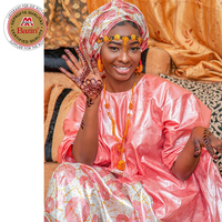 Robe longue Boubou Dashiki africaine Bazin Riche à imprimé brillant, originale du Mali, traditionnelle pour femme, mariée, ou cérémonie de mariage