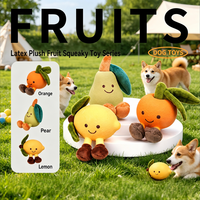 Piepende fruit hondenspeeltjes latex pluche kauwspeeltjes voor kleine honden citrus citroen groene peer bijtbestendig duurzaam milieuvriendelijk