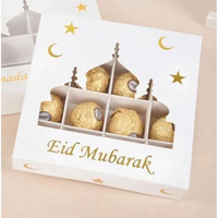 Boîte de chocolat doré pour l'Aïd Récipient à truffes fait à la main pour la maison Emballage personnalisé pour le lait alimentaire pour usage personnel