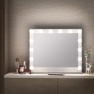Top Sell Hollywood 14pcs Bulbs Led Makeup Lighted Mirror With Usb Port dressing table with led mirror