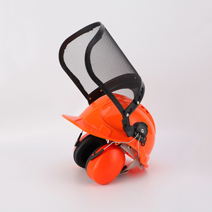 Casque de sécurité avec masque de sécurité en treillis métallique en acier Protection du visage pour taille-haie tronçonneuse <span class=keywords><strong>tondeuse</strong></span> à gazon - Product Image 3