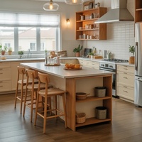Ensemble d'îlots de cuisine modulaires personnalisés Senger, en bois stratifié, armoires de cuisine modernes pour villa et appartement