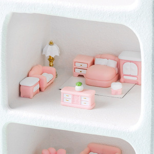 Ming Anjia Miniature Pink Furniture <b>Set</b> Resin Dollhouse Living Room Decorations For DIY Craft Projects - Product Image 2