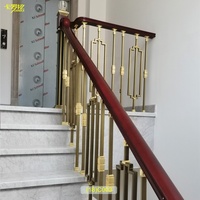 Rampe de terrasse en laiton de style minimaliste moderne, main courante d'escalier amovible pour villa avec balustrades et main courantes de style chinois