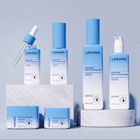Ensemble de flacons de luxe vides pour cosmétiques, en verre carré avec pompe, pour toner, sérum et crème