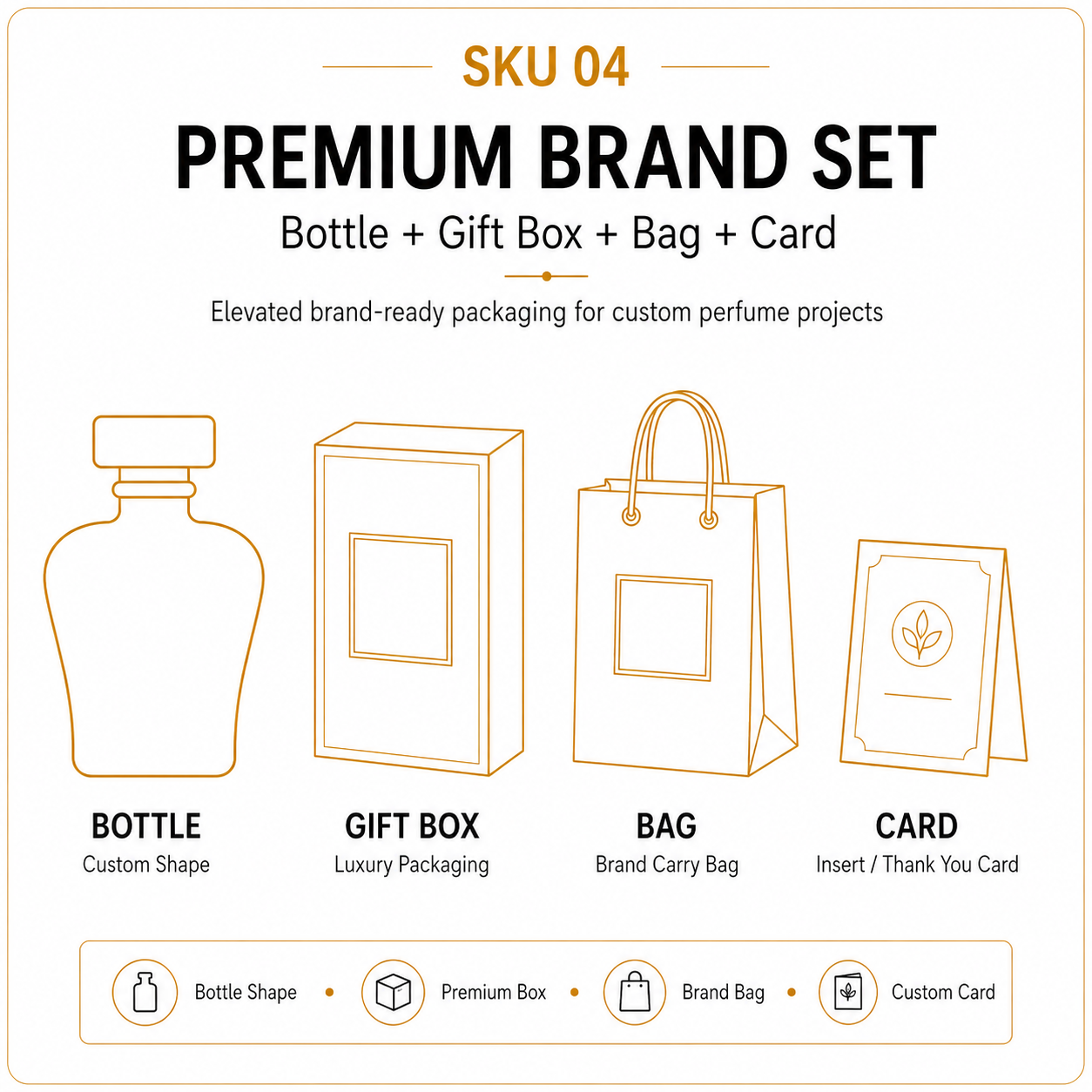 Bottle + Gift Box + Bag Premium Brand Set