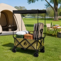 Chariot de Vendeur Pliable avec Auvent et Plateau de Table, Capacité 150L, Chariot Robuste pour Vente Ambulante, Marchés de Fermiers, Événements Extérieurs