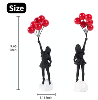 Statue de Fille aux Ballons Volants en Résine Moderne, Faite à la Main et Peinte à la Main, Fournitures Artistiques, Sculptures pour Décoration Intérieure, Figurines Artisanales, Ornement