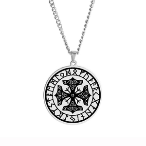 Collar con Colgante de Acero Inoxidable con el Martillo de Thor Mjolnir Vikingo, 4 Runas y 4 Runas <span class=keywords><strong>Algiz</strong></span>, Protección de Todos los Lados del Mundo - Product Image 3