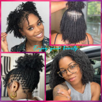 Extensions de dreadlocks 8''X0.15cm 100 mèches/paquet Interlocs avec extrémité bouclée 100% cheveux humains faits à la main Taille X-small