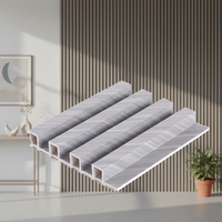 Panneau mural cannelé en WPC écologique, facile à installer, ignifuge, insonorisant, imperméable, design moderne, pour escalier et salle de bain (vente en gros)