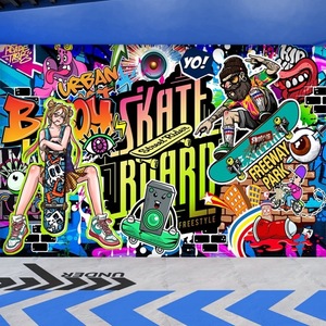 Streetสเก็ตบอร์ดGraffitiวอลล์เปเปอร์ยิมผนังสเปรย์Hip-Hop Wall Paintingภาพจิตรกรรมฝาผนัง<span class=keywords><strong>Roller</strong></span>สเก็ต<span class=keywords><strong>Roller</strong></span>สเก็ตห้องวอลล์เปเปอร์ - Product Image 1