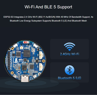 Carte de développement ESP32-S3 avec écran tactile AMOLED rond de 1,75 pouce, interface QSPI, et double microphone numérique intégré