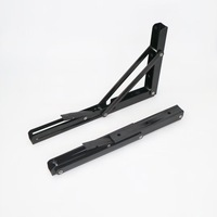 Supports d'étagère pliants robustes Sondoly - Supports d'étagère pliants triangulaires en métal noir très résistants pour table et banc, 8 pouces