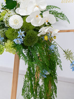 Decoración de Flores Artificiales de Seda Hechas a Mano en Verde, Azul y Blanco, Duraderas, para Fondo de Boda, Arco, Mesa, Alquiler para Fiestas, Decoración de Escaparates