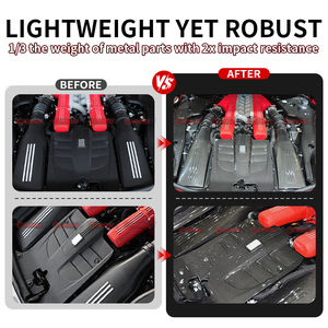 Cubierta de Bloqueo de Motor de Fibra de Carbono Seca de Excelente Calidad, Estilo OEM, para Ferrari F12 - Product Image 3