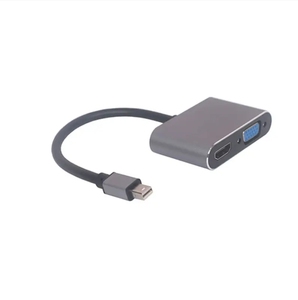Adaptateur <span class=keywords><strong>Displayport</strong></span> DP vers HD MI + <span class=keywords><strong>VGA</strong></span> 4 k mâle vers femelle câble convertisseur fil de bureau moniteur d'ordinateur portable projecteur HDTV - Product Image 2