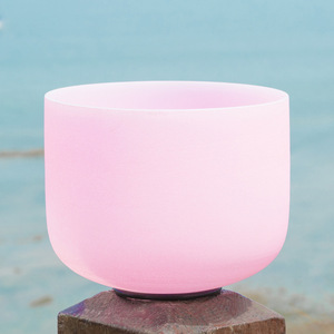 Bol chantant en cristal rose givré, bol sonore en quartz, instrument de méditation et de guérison, accessoire musical - Product Image 6