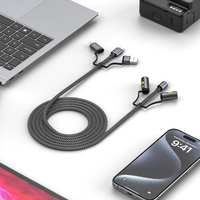Extérieur 6 en 1 PD 60w 100w 240w charge lumière LED allumage transfert de données élevé nylon tressé type-c câble de données USB pour ordinateur