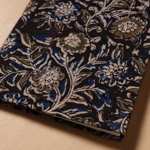 Black Traditional Kalamkari Fabric Bound Handmade Paper Notebook Artistic Ethnic Journal for <b>Notes</b> & Creativity (<b>9</b> x 7 in) - Product Image 2