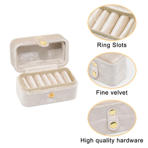 Custom Jewelry Packaging Box Travel Velvet Divider Jewelry Storage Box Velvet Portable <b>Ring</b> <b>Boxes</b> - Product Image 2