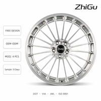 Jantes forgées ZhiGu Premium 18-22 pouces, finition argent brossé, 20 rayons, pour BMW M3 M4 Audi RS Mercedes Porsche Tesla
