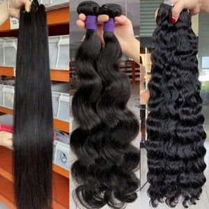 Venta al por mayor de cabello Remy con cutícula alineada, 100% cabello humano virgen brasileño liso en paquetes para la venta - Product Image 5