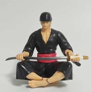 Figura de Anime HESPER, 1 Pieza, Gk Roronoa Sentado <span class=keywords><strong>con</strong></span> Ropa Negra y Sombrero de Paja, Figura de Acción de PVC Hecha a Mano - Product Image 1