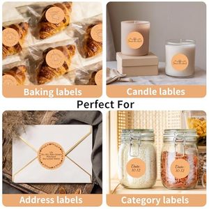 Fabricante Profesional de Etiquetas Adhesivas Redondas Personalizadas con Mensaje de Agradecimiento, Diseño a Color Hecho con Amor para Empaque de Regalos - Product Image 4