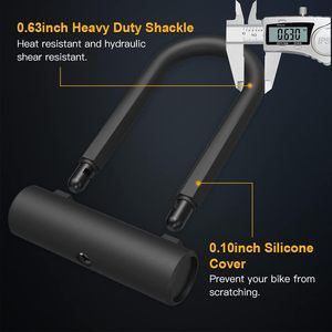 <span class=keywords><strong>Antivol</strong></span> robuste en acier inoxydable, étanche et antirouille, en forme de <span class=keywords><strong>U</strong></span>, pour accessoires de vélo, scooter électrique, VTT, vélo de route - Product Image 4