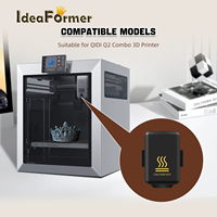 Ideaformer Penutup Pelindung Plastik & Silikon Tahan Panas untuk Hot End Printer 3D, Selubung Isolasi Panas 2.5g untuk QIDI Q2 Combo