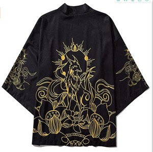 Vestes T-shirt de style japonais de plusieurs types, imprimé dragon, kimono traditionnel pour hommes, devant ouvert, cape d'anime japonaise, manteau Happi - Product Image 4