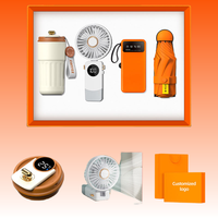 Masseur de cou en acier inoxydable de luxe personnalisable, ventilateur pliable, impression UV, logo d'entreprise, ensemble cadeau promotionnel pour le bureau, fabrication en usine