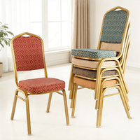 Housses de chaise pour banquet de mariage, chaises de banquet d'hôtel empilables à dossier haut en acier inoxydable avec structure métallique pour événements